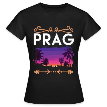 Prag - Frauen T-Shirt - Schwarz - Vorne - AI Model Female 172 dark (172cm)