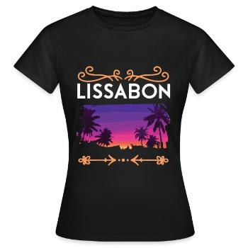 Lissabon - Frauen T-Shirt - Schwarz - Vorne - AI Model Female 172 dark (172cm)