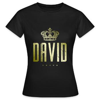 David - Frauen T-Shirt - Schwarz - Vorne - AI Model Female 172 dark (172cm)