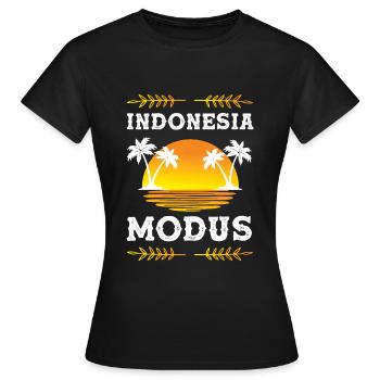 Indonesia Modus - Frauen T-Shirt - Schwarz - Vorne - AI Model Female 172 dark (172cm)