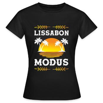 Mode Lisbonne - T-shirt Femme - noir - Devant - AI Model Female 172 dark (172cm)