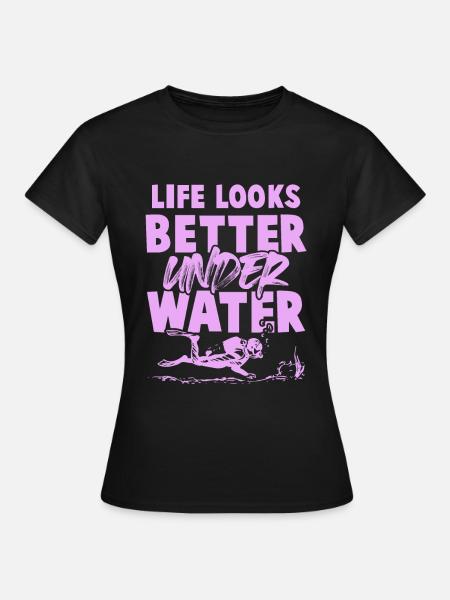 unter wasser tauchen - Frauen T-Shirt - Schwarz