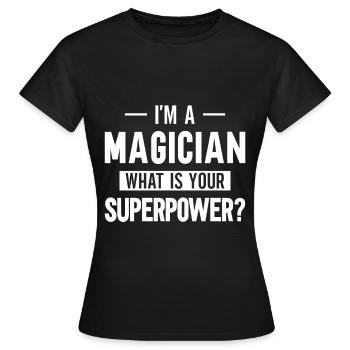 Magician Party Magic Tricks Performer Magician - Women's T-Shirt - black - Front - AI Model Female 172 dark (172cm)