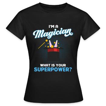 Magician Party Magic Tricks Performer Magician - Women's T-Shirt - black - Front - AI Model Female 172 dark (172cm)