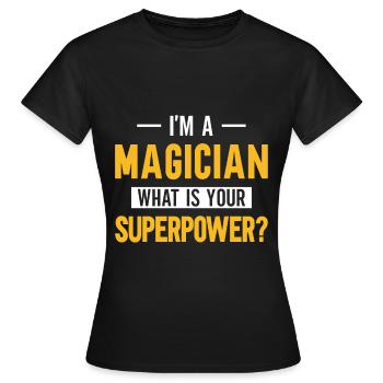 Magician Party Magic Tricks Performer Magician - Women's T-Shirt - black - Front - AI Model Female 172 dark (172cm)