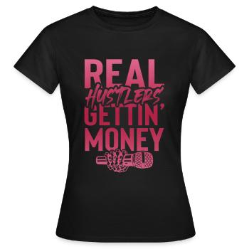 L’argent du gangster rap - T-shirt Femme - noir - Devant - AI Model Female 172 dark (172cm)