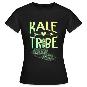 grünkohl kohl vegan - Frauen T-Shirt - Schwarz - Vorne - AI Model Female 172 dark (172cm)