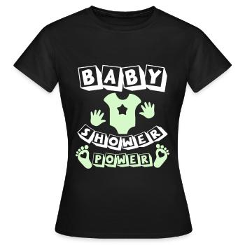 puissance de baby shower - T-shirt Femme - noir - Devant - AI Model Female 172 dark (172cm)