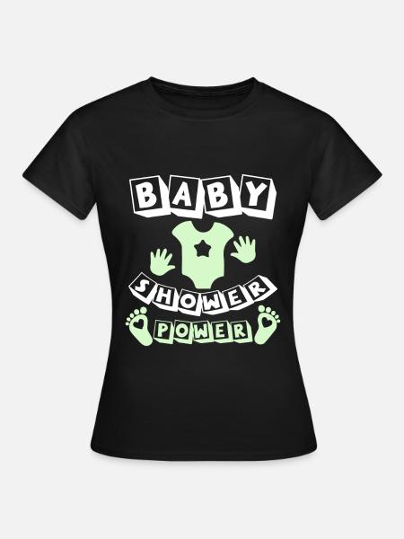 baby shower power - Frauen T-Shirt - Schwarz