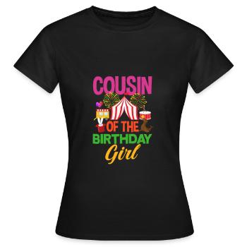 Fille d'anniversaire pour enfants Cousin Circus - T-shirt Femme - noir - Devant - AI Model Female 172 dark (172cm)