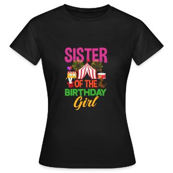 Fille d'anniversaire pour enfants de cirque soeur - T-shirt Femme - noir - Devant - AI Model Female 172 dark (172cm)