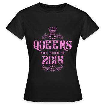 born in 2015 - Women's T-Shirt - black - Front - AI Model Female 172 dark (172cm)
