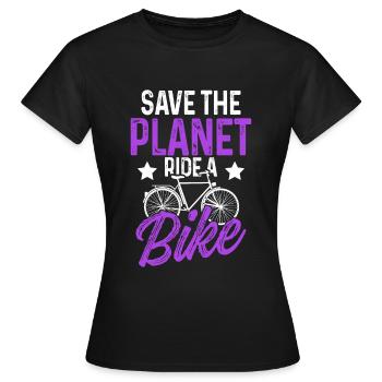 sauver la planète vélo - T-shirt Femme - noir - Devant - AI Model Female 172 dark (172cm)