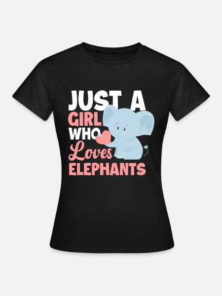 Elefant Mädchen Tiere - Frauen T-Shirt - Schwarz