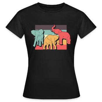 Pachydermes Vintage Elephant - T-shirt Femme - noir - Devant - AI Model Female 172 dark (172cm)