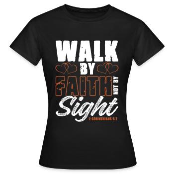 aller avec la foi - T-shirt Femme - noir - Devant - AI Model Female 172 dark (172cm)