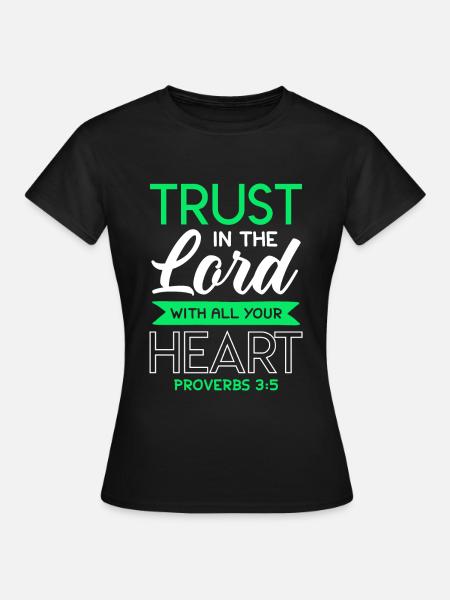 vertraue gott herzen - Frauen T-Shirt - Schwarz