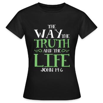 der weg das leben die wahrheit - Frauen T-Shirt - Schwarz - Vorne - AI Model Female 172 dark (172cm)