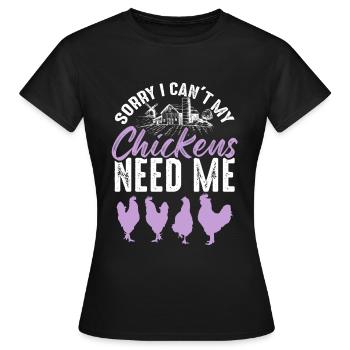 élevage de poulets - T-shirt Femme - noir - Devant - AI Model Female 172 dark (172cm)