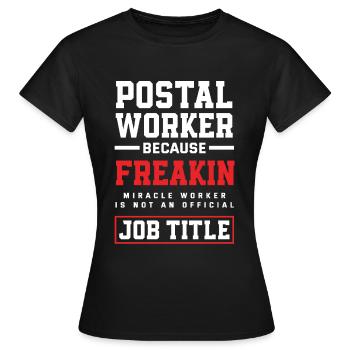 Emploi de commis de poste - T-shirt Femme - noir - Devant - AI Model Female 172 dark (172cm)