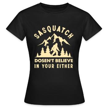 Bigfoot Hunter Mythe Créature Créature - T-shirt Femme - noir - Devant - AI Model Female 172 dark (172cm)