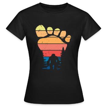 Bigfoot Footprint Cadeau Bigfoot Hunter - T-shirt Femme - noir - Devant - AI Model Female 172 dark (172cm)