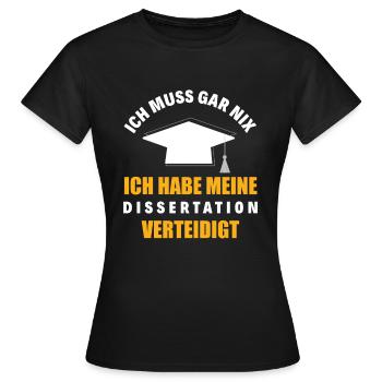 Doktortitel Dissertation Promotion Geschenk - Frauen T-Shirt - Schwarz - Vorne - AI Model Female 172 dark (172cm)
