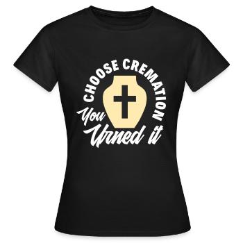 Bestatter Bestattung Urne - Frauen T-Shirt - Schwarz - Vorne - AI Model Female 172 dark (172cm)