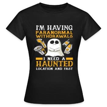 Geisterjagen Paranormal Spuken - Frauen T-Shirt - Schwarz - Vorne - AI Model Female 172 dark (172cm)
