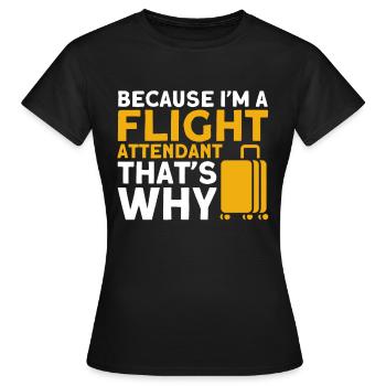 Personnel de cabine de l’hôtesse de l’air hôtesse de l’air - T-shirt Femme - noir - Devant - AI Model Female 172 dark (172cm)