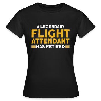 Personnel de cabine de l’hôtesse de l’air hôtesse de l’air - T-shirt Femme - noir - Devant - AI Model Female 172 dark (172cm)