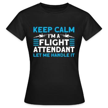 Personnel de cabine de l’hôtesse de l’air hôtesse de l’air - T-shirt Femme - noir - Devant - AI Model Female 172 dark (172cm)