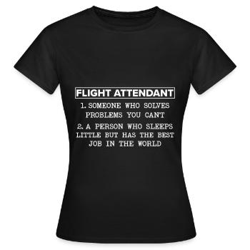Personnel de cabine de l’hôtesse de l’air hôtesse de l’air - T-shirt Femme - noir - Devant - AI Model Female 172 dark (172cm)