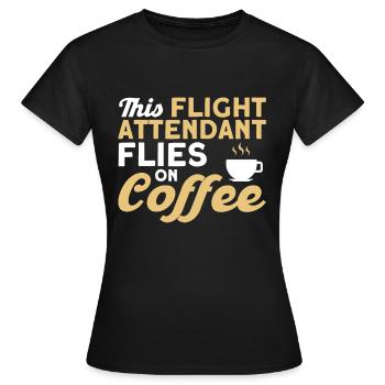 Personnel de cabine de l’hôtesse de l’air hôtesse de l’air - T-shirt Femme - noir - Devant - AI Model Female 172 dark (172cm)
