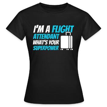 Personnel de cabine de l’hôtesse de l’air hôtesse de l’air - T-shirt Femme - noir - Devant - AI Model Female 172 dark (172cm)