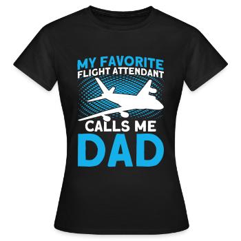 Personnel de cabine de l’hôtesse de l’air hôtesse de l’air - T-shirt Femme - noir - Devant - AI Model Female 172 dark (172cm)