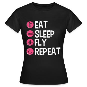 Personnel de cabine de l’hôtesse de l’air hôtesse de l’air - T-shirt Femme - noir - Devant - AI Model Female 172 dark (172cm)