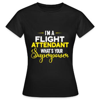 Personnel de cabine de l’hôtesse de l’air hôtesse de l’air - T-shirt Femme - noir - Devant - AI Model Female 172 dark (172cm)