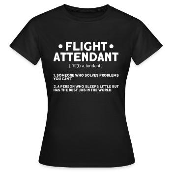 Personnel de cabine de l’hôtesse de l’air hôtesse de l’air - T-shirt Femme - noir - Devant - AI Model Female 172 dark (172cm)