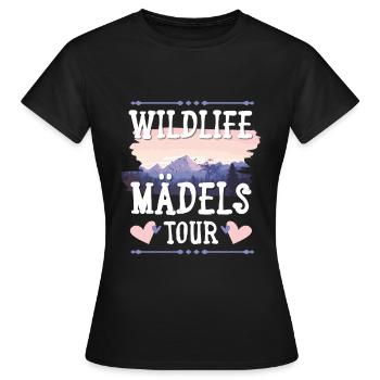 Wildlife Mädels Tour - Frauen T-Shirt - Schwarz - Vorne - AI Model Female 172 dark (172cm)