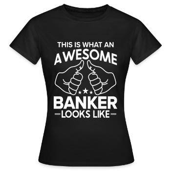 Banquier Banque Argent Banquier - T-shirt Femme - noir - Devant - AI Model Female 172 dark (172cm)