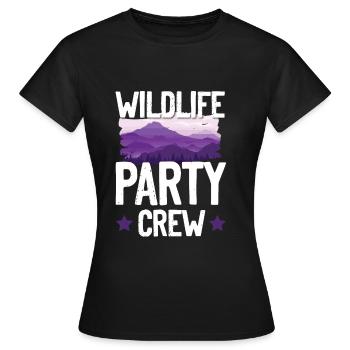 Équipe de fête de la faune - T-shirt Femme - noir - Devant - AI Model Female 172 dark (172cm)