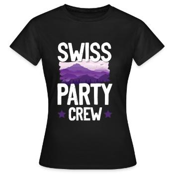 Swiss Party Crew - T-shirt Femme - noir - Devant - AI Model Female 172 dark (172cm)