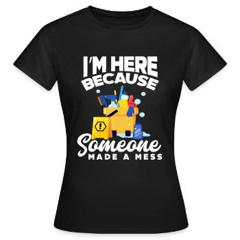 Femme de ménage Femme de ménage Gardien - T-shirt Femme - noir - Devant - AI Model Female 172 dark (172cm)