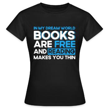 Livre de lecture livre livre cadeau lecture de livres - T-shirt Femme - noir - Devant - AI Model Female 172 dark (172cm)