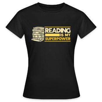 Livre de lecture livre livre cadeau lecture de livres - T-shirt Femme - noir - Devant - AI Model Female 172 dark (172cm)