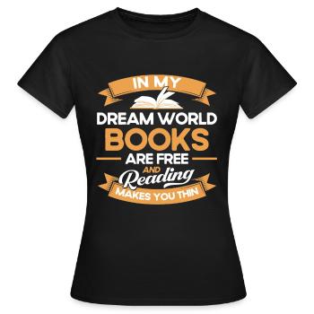 Livre de lecture livre livre cadeau lecture de livres - T-shirt Femme - noir - Devant - AI Model Female 172 dark (172cm)