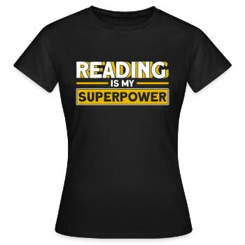 Livre de lecture livre livre cadeau lecture de livres - T-shirt Femme - noir - Devant - AI Model Female 172 dark (172cm)