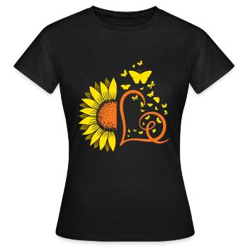 Tournesol Tournesol Papillons - T-shirt Femme - noir - Devant - AI Model Female 172 dark (172cm)