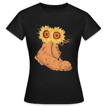 Tournesol Plante Tournesols - T-shirt Femme - noir - Devant - AI Model Female 172 dark (172cm)